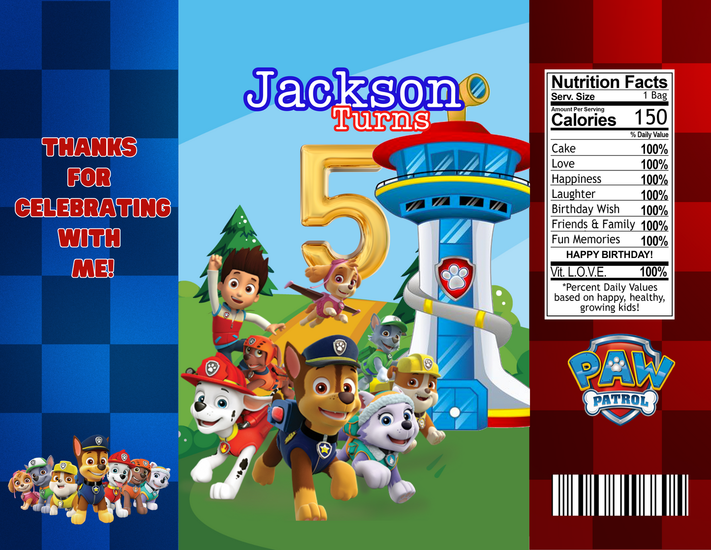 PAW PATROL EDITABLE DIGITAL PARTY FAVOR TEMPLATE