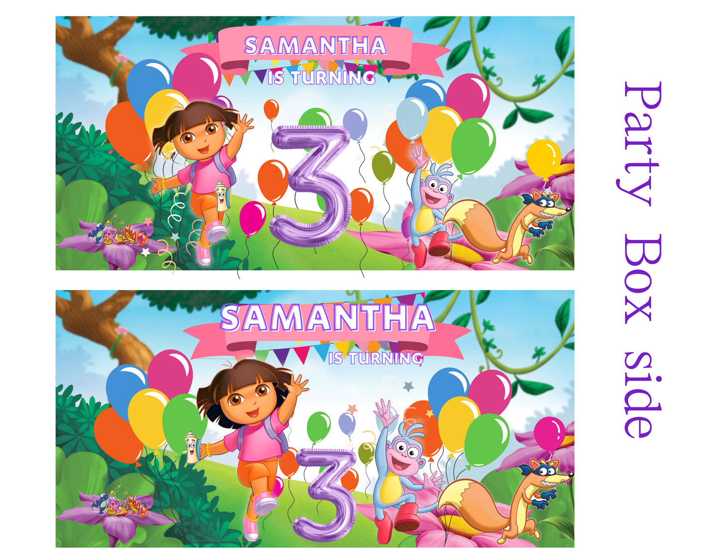 Dora The Explorer editable digital party favor template