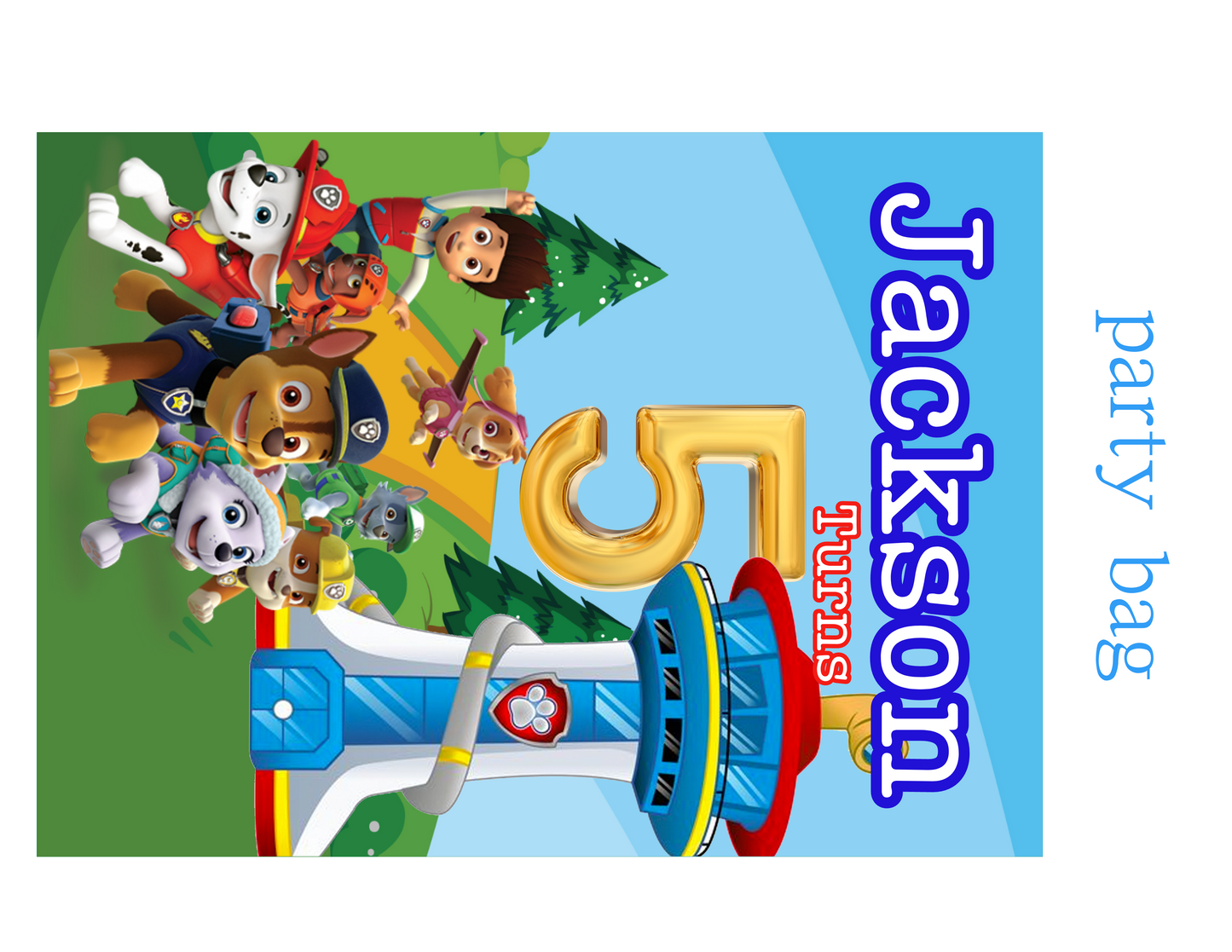 PAW PATROL EDITABLE DIGITAL PARTY FAVOR TEMPLATE