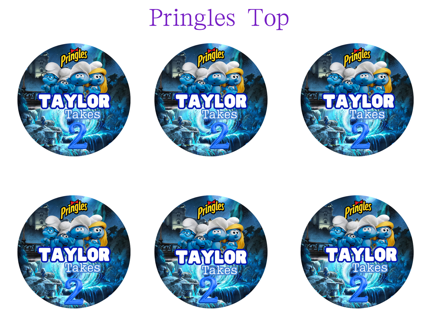 Smurfs editable digital party favor designs template