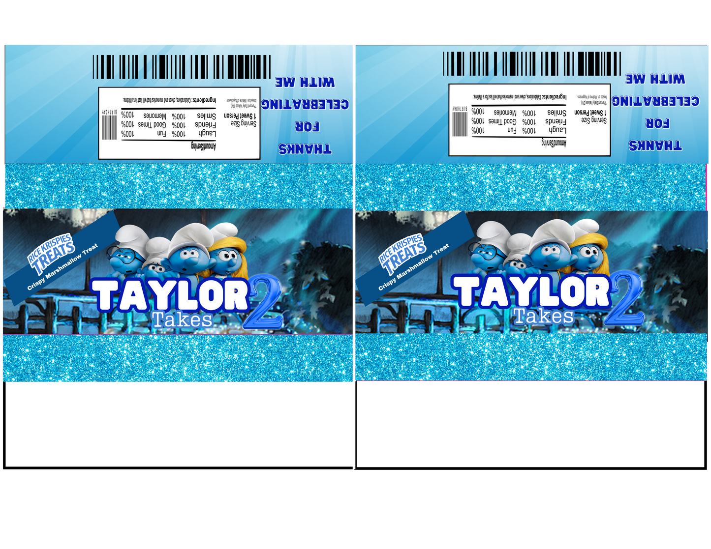 Smurfs editable digital party favor designs template