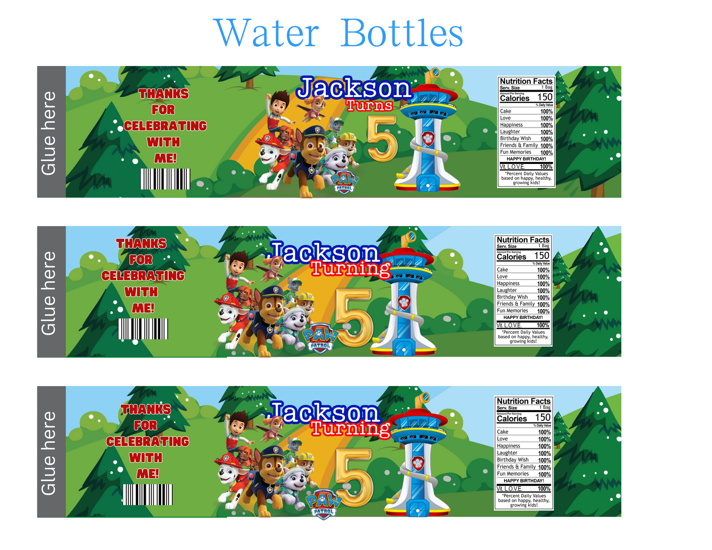 PAW PATROL EDITABLE DIGITAL PARTY FAVOR TEMPLATE