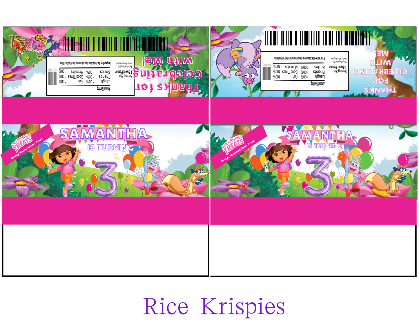 Dora The Explorer editable digital party favor template