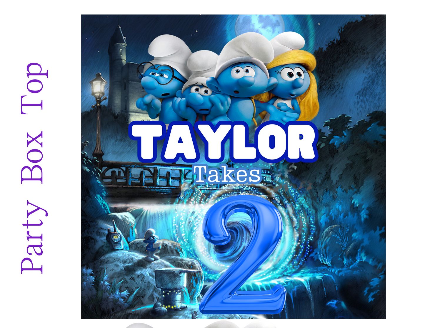 Smurfs editable digital party favor designs template